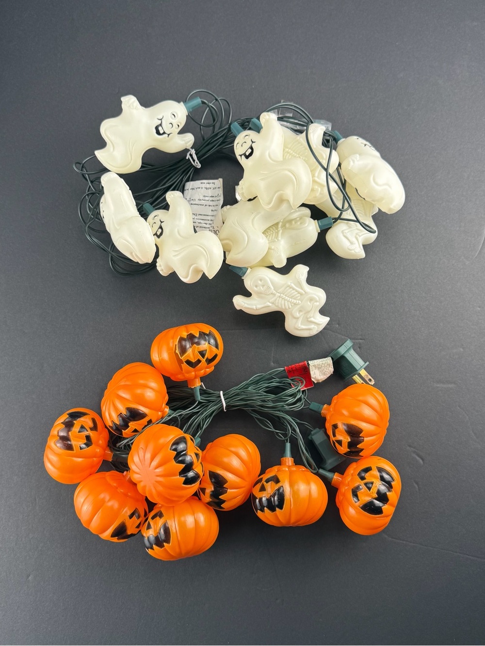 Halloween Ghost & Pumpkin Party String Lights - White Ghosts & Orange Pumpkins